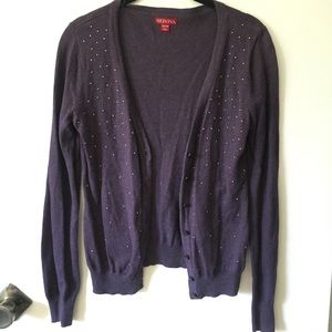 Purple Beaded Cardigan